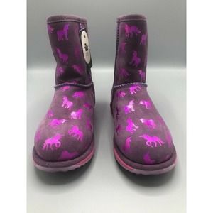 EMU Australia‎ Kids Unicorn Brumby Waterproof Boots Size K4 Purple Grape NWT